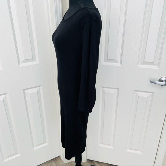 🐦⬛ Forever 21 Black Long Sleeved Bodycon Zippered Back Dress Size Small - Picture 6 of 6